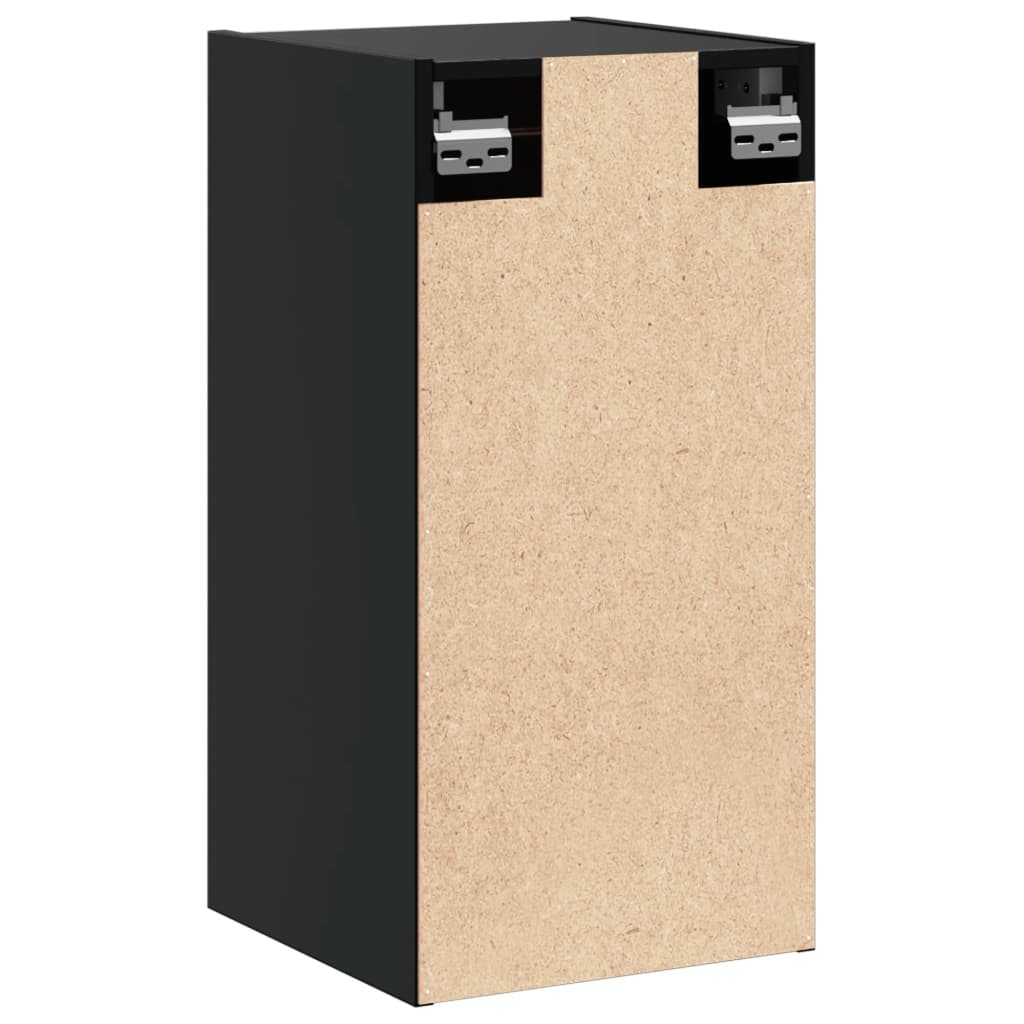 Wall Cabinets 2 pcs. Black 30x30x60 cm Solid Pine
