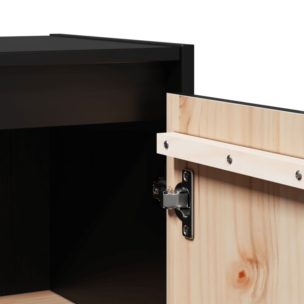 Wall Cabinets 2 pcs. Black 30x30x60 cm Solid Pine