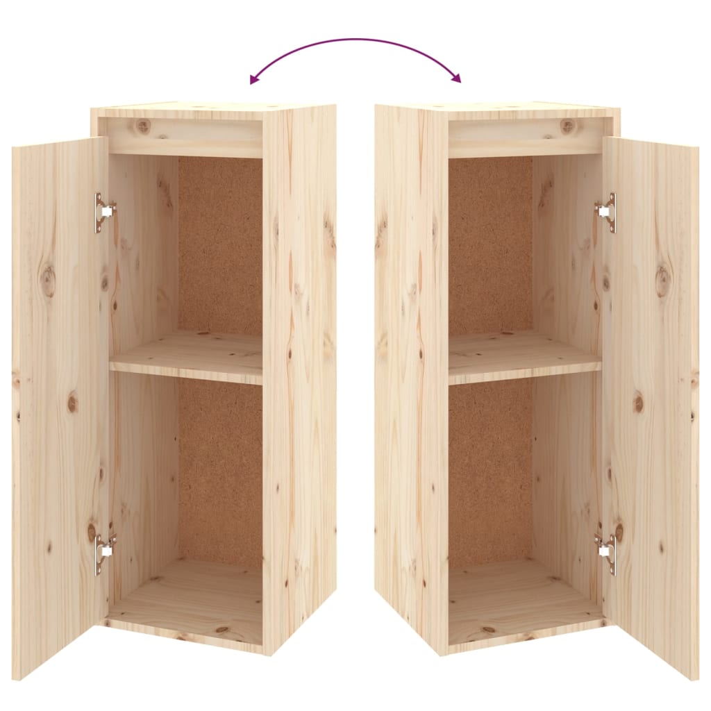 Wall cabinets 2 pcs. 30x30x80 cm solid pine