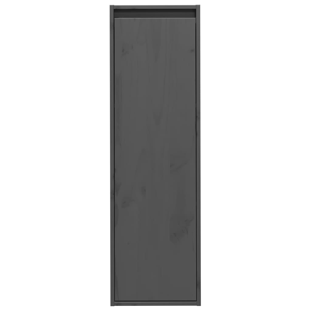 Wall Cabinets 2 pcs. Grey 30x30x100 cm Solid Pine