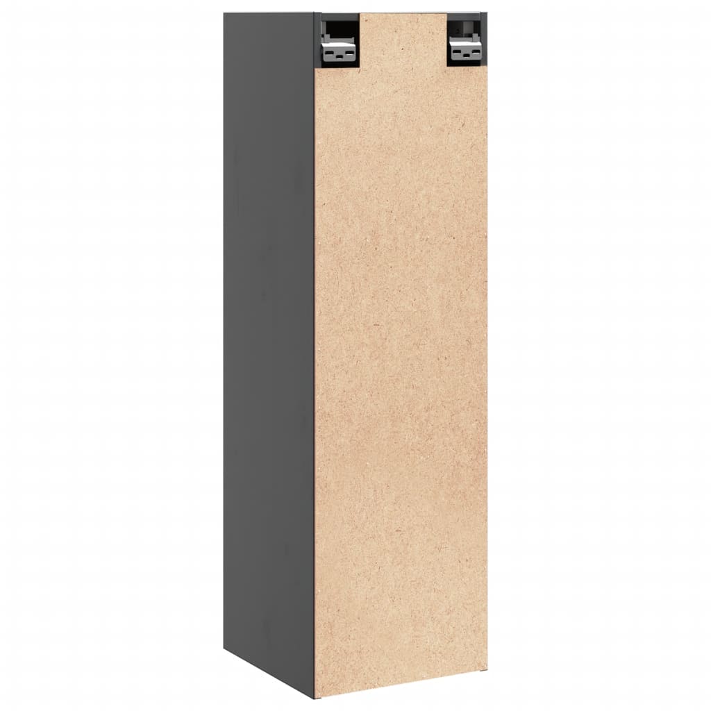 Wall Cabinets 2 pcs. Grey 30x30x100 cm Solid Pine