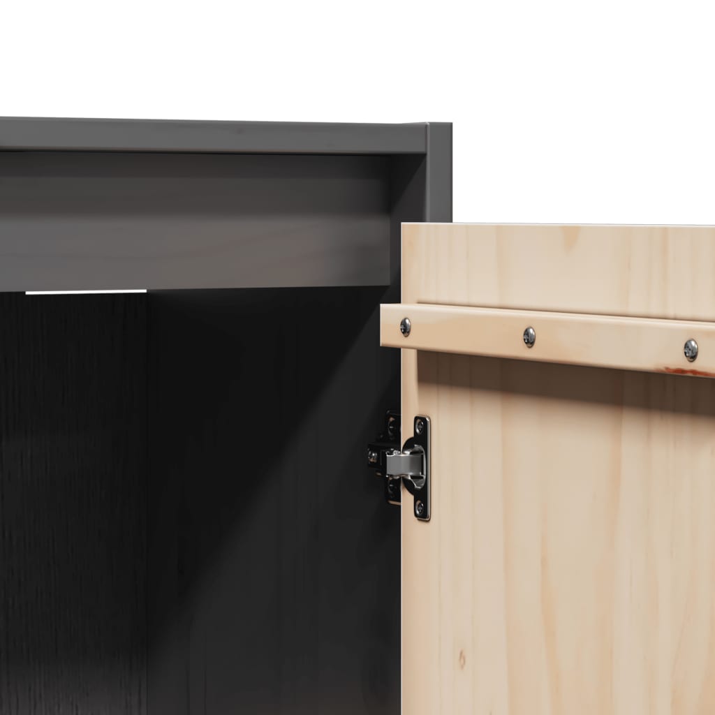 Wall Cabinets 2 pcs. Grey 30x30x100 cm Solid Pine