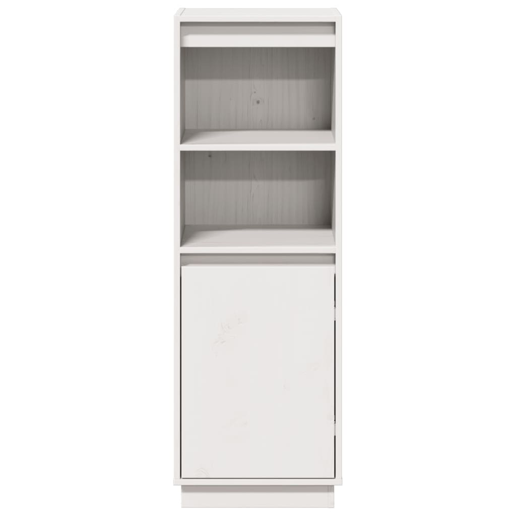 Highboard Weiß 37x34x110 cm Massivholz Kiefer