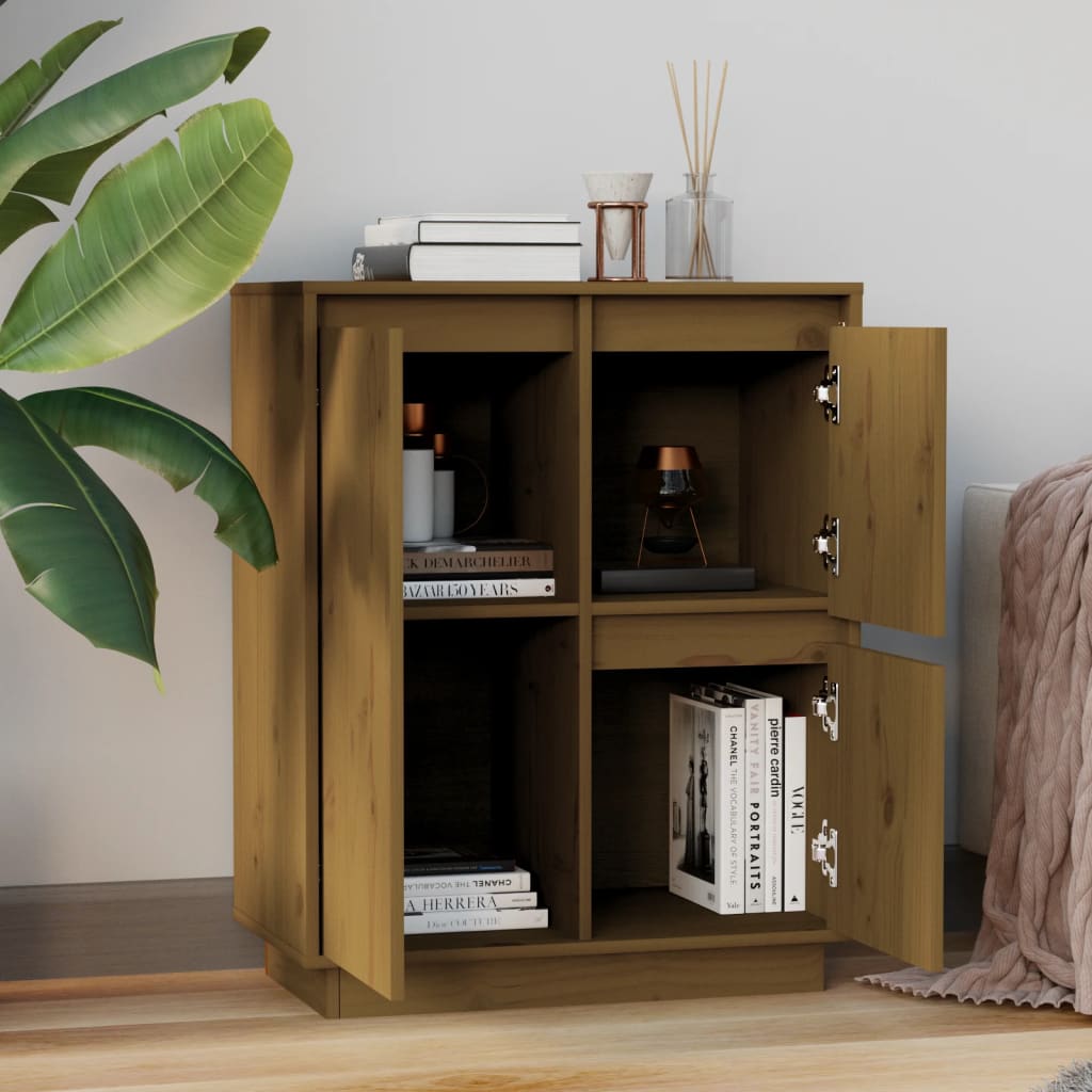 Sideboard Honigbraun 60x34x75 cm Massivholz Kiefer
