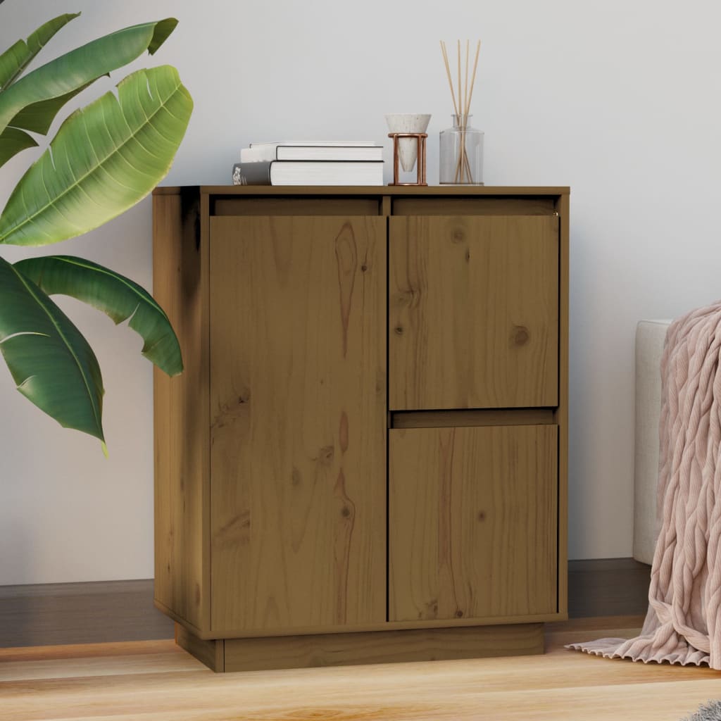 Sideboard Honigbraun 60x34x75 cm Massivholz Kiefer
