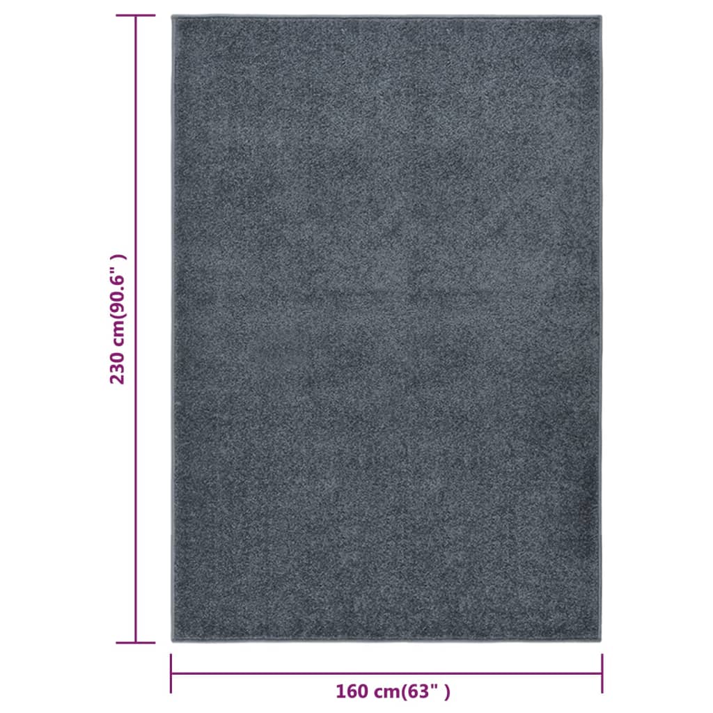 Short pile carpet 160x230 cm anthracite