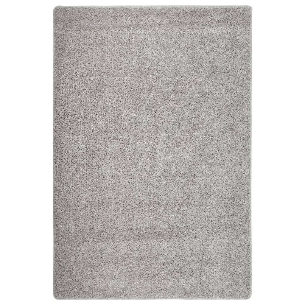 Shaggy rug light grey 140x200 cm non-slip