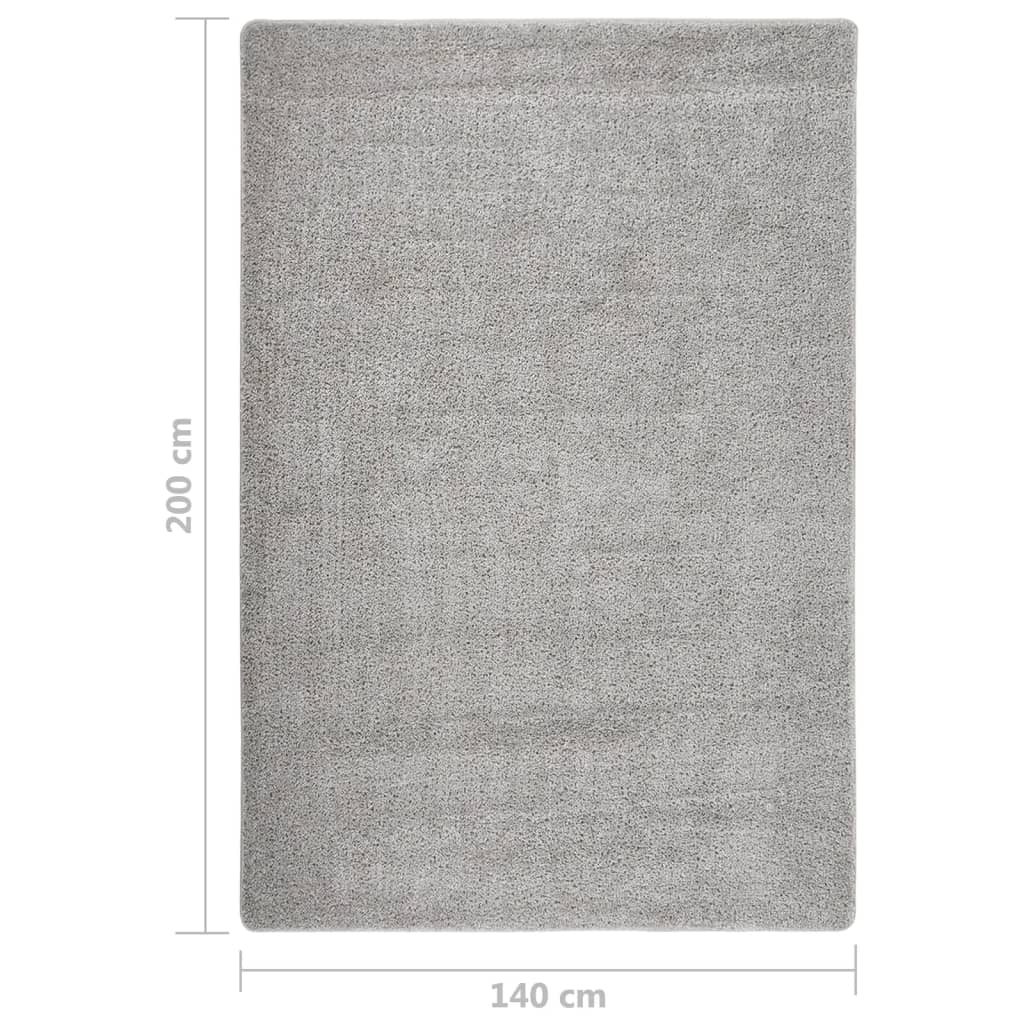 Shaggy rug light grey 140x200 cm non-slip