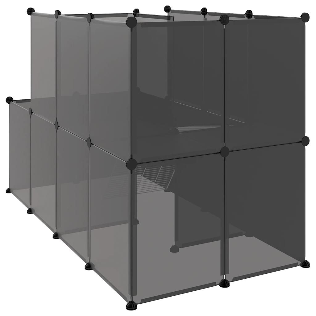 Kleintierkäfig Schwarz 142x74x93 cm PP und Stahl