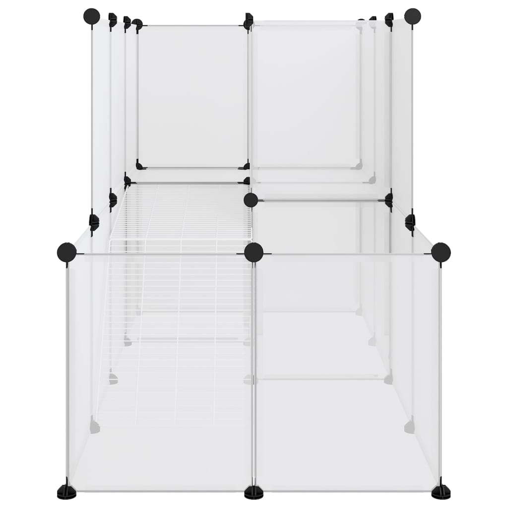 Small animal cage transparent 142x74x93 cm PP and steel