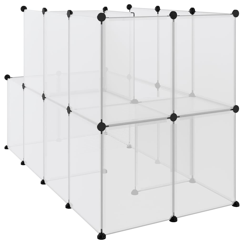 Small animal cage transparent 142x74x93 cm PP and steel