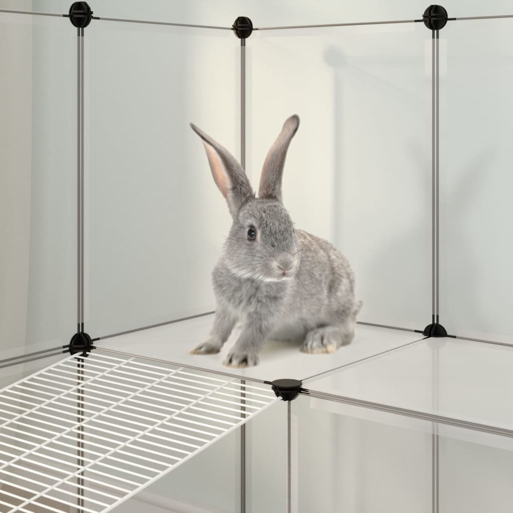 Small animal cage transparent 142x74x93 cm PP and steel