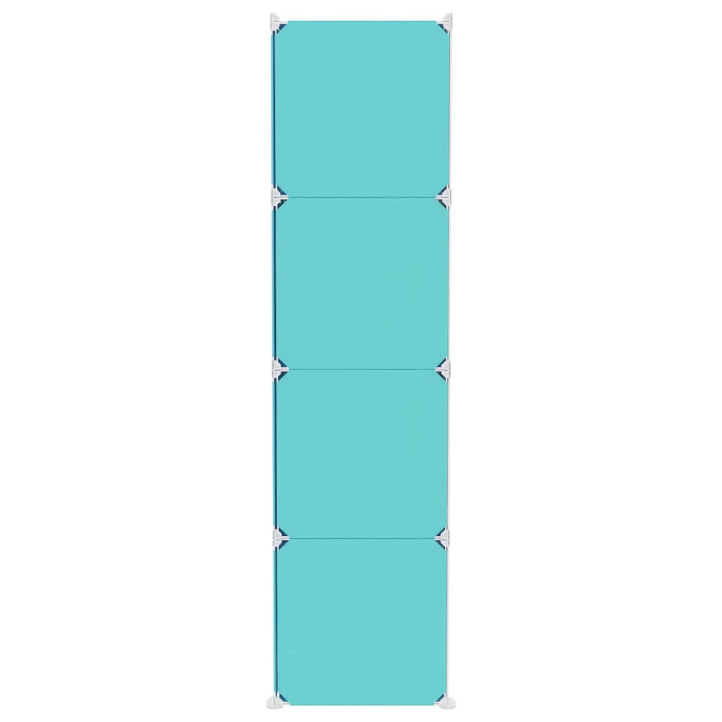 Children's wardrobe modular with 12 cubes green PP