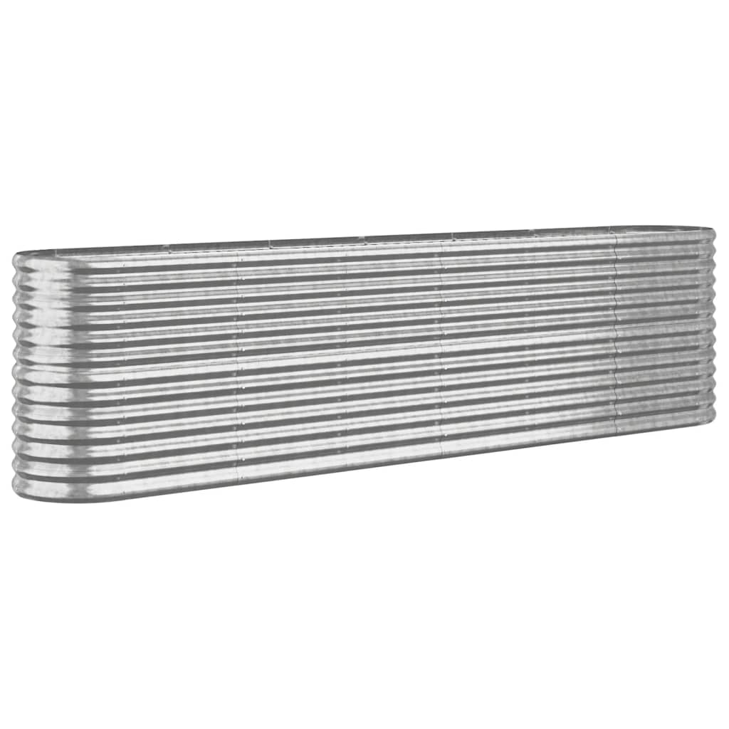 Hochbeet Verzinkter Stahl 260x40x68 cm Silbern
