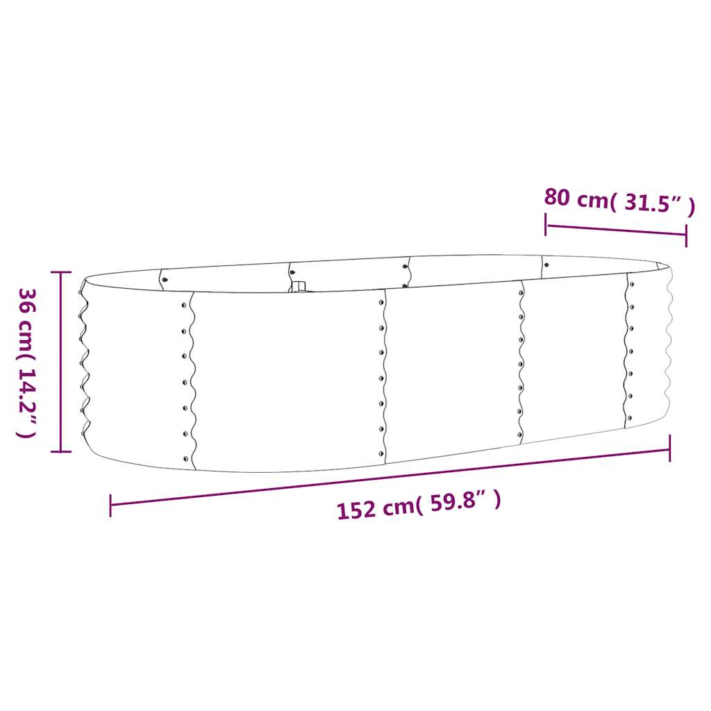 Hochbeet Verzinkter Stahl 152x80x36 cm Anthrazit