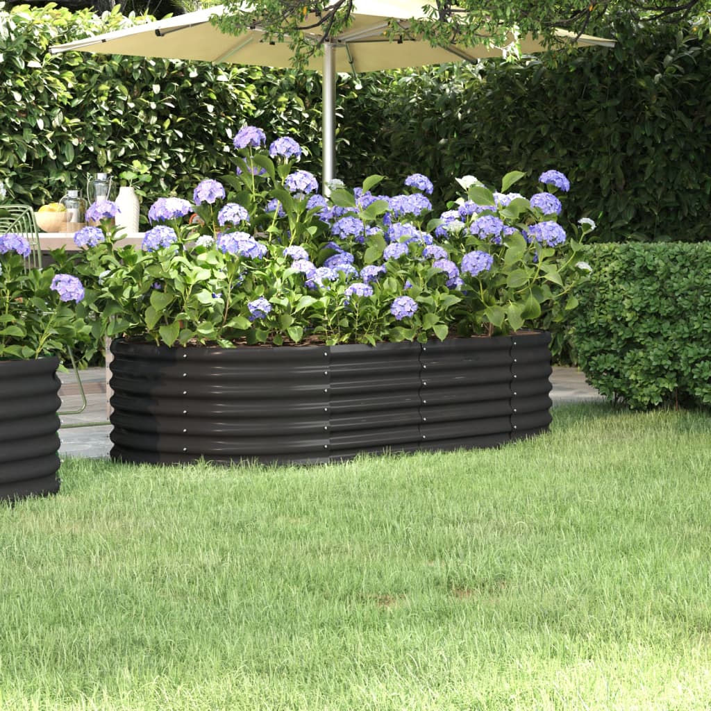 Hochbeet Verzinkter Stahl 152x80x36 cm Anthrazit