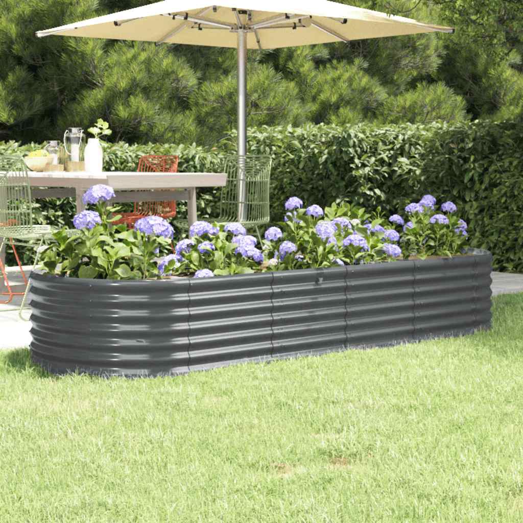 Hochbeet Verzinkter Stahl 224x80x36 cm Anthrazit