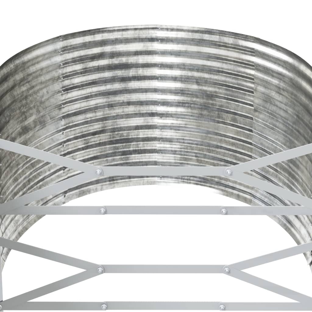 Hochbeet Silbern 554x100x68 cm Pulverbeschichteter Stahl