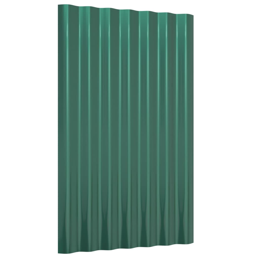 Dachpaneele 12 Stk. Verzinkter Stahl Grün 60x36 cm
