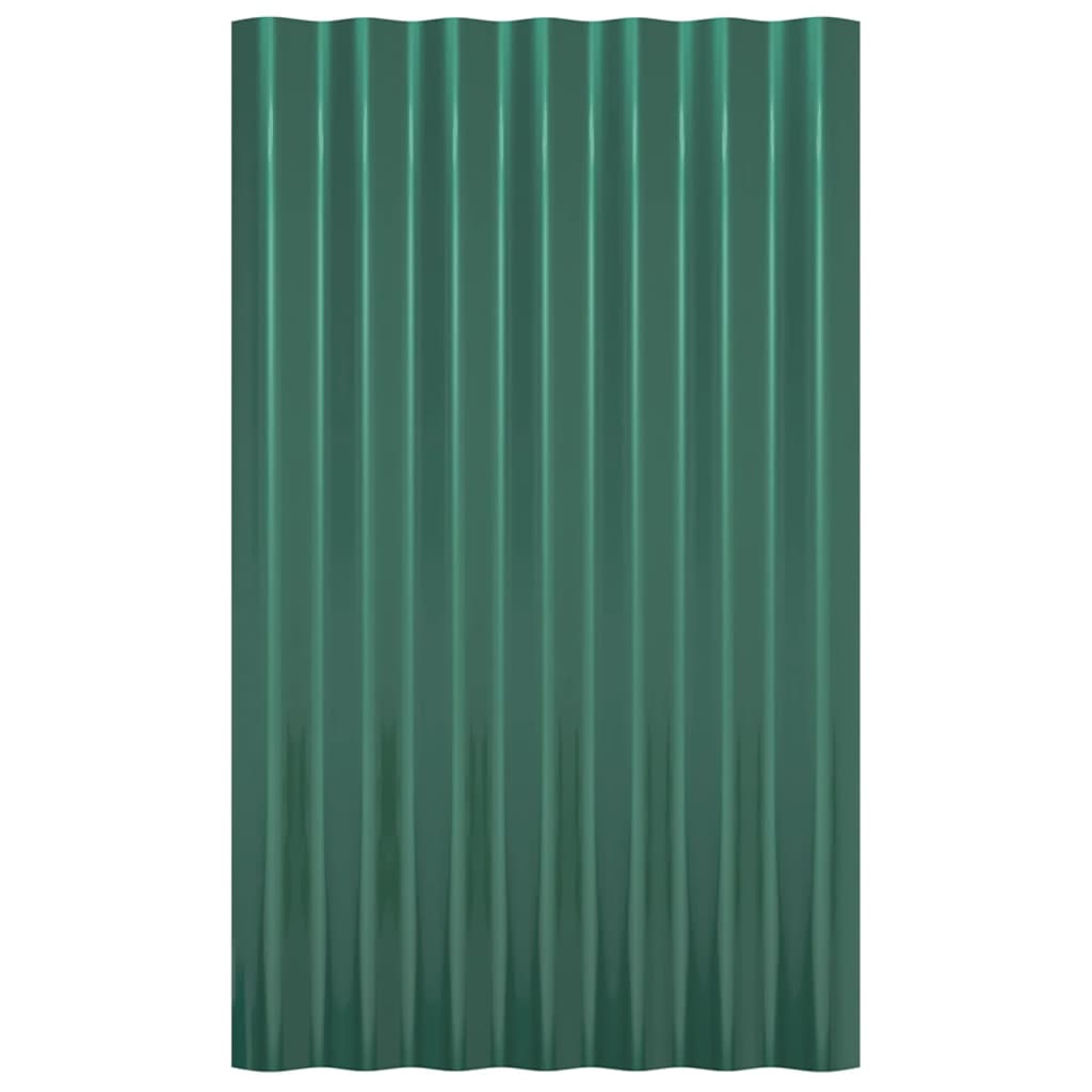 Dachpaneele 12 Stk. Verzinkter Stahl Grün 60x36 cm