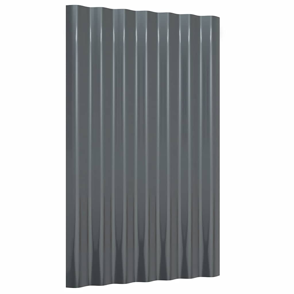 Dachpaneele 12 Stk Verzinkter Stahl Anthrazit 60x36 cm