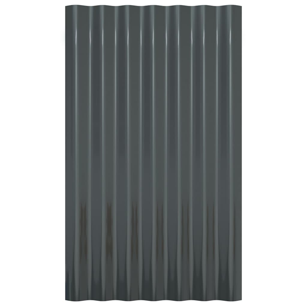Dachpaneele 12 Stk Verzinkter Stahl Anthrazit 60x36 cm