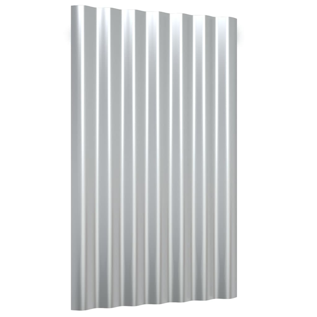 Dachpaneele 12 Stk. Verzinkter Stahl Silber 60x36 cm