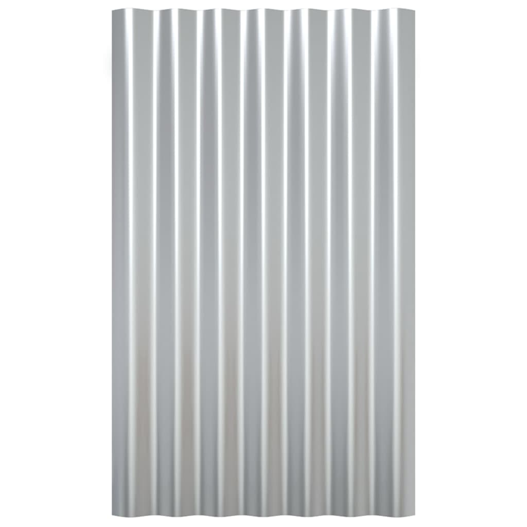 Dachpaneele 12 Stk. Verzinkter Stahl Silber 60x36 cm