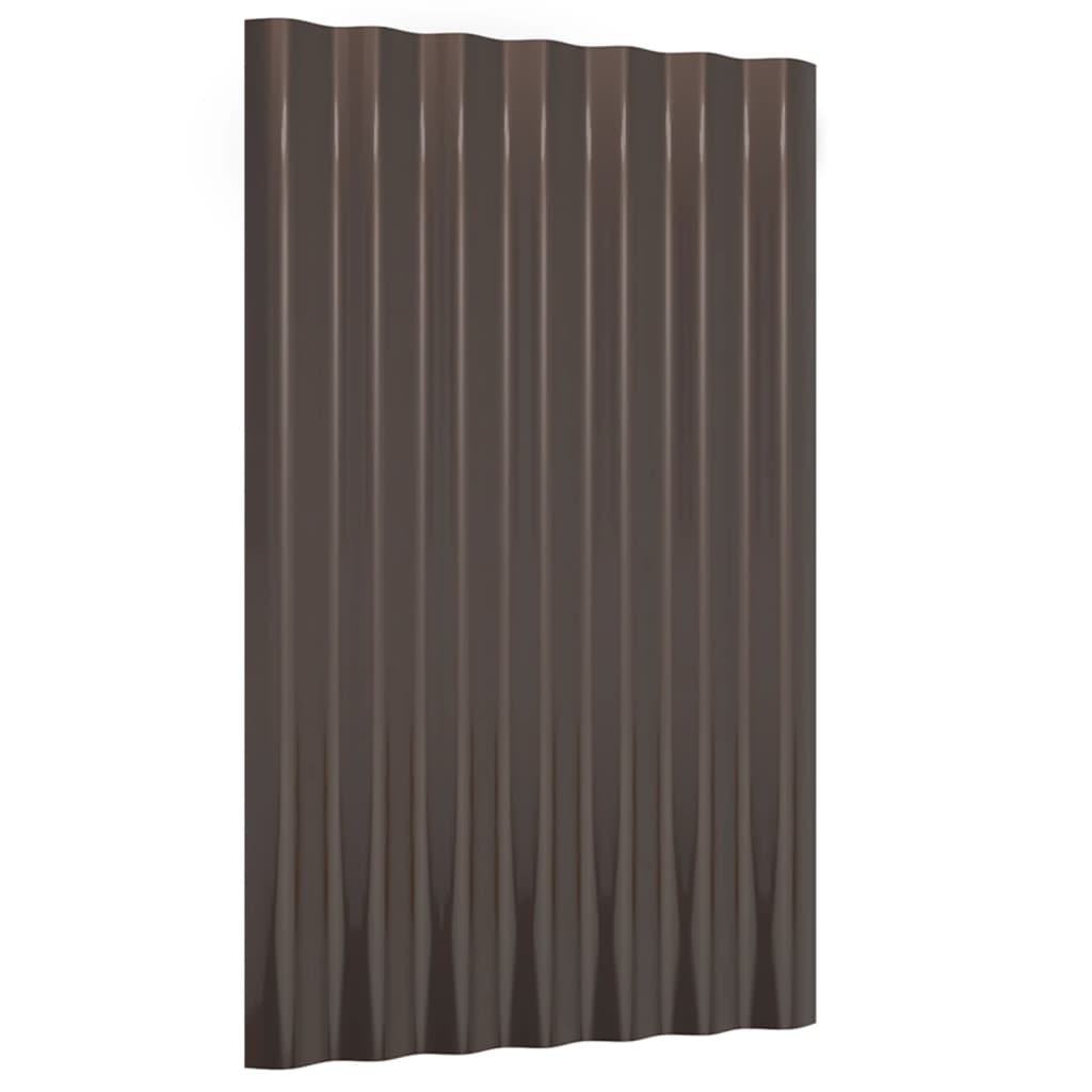 Dachpaneele 36 Stk. Verzinkter Stahl Braun 60x36cm