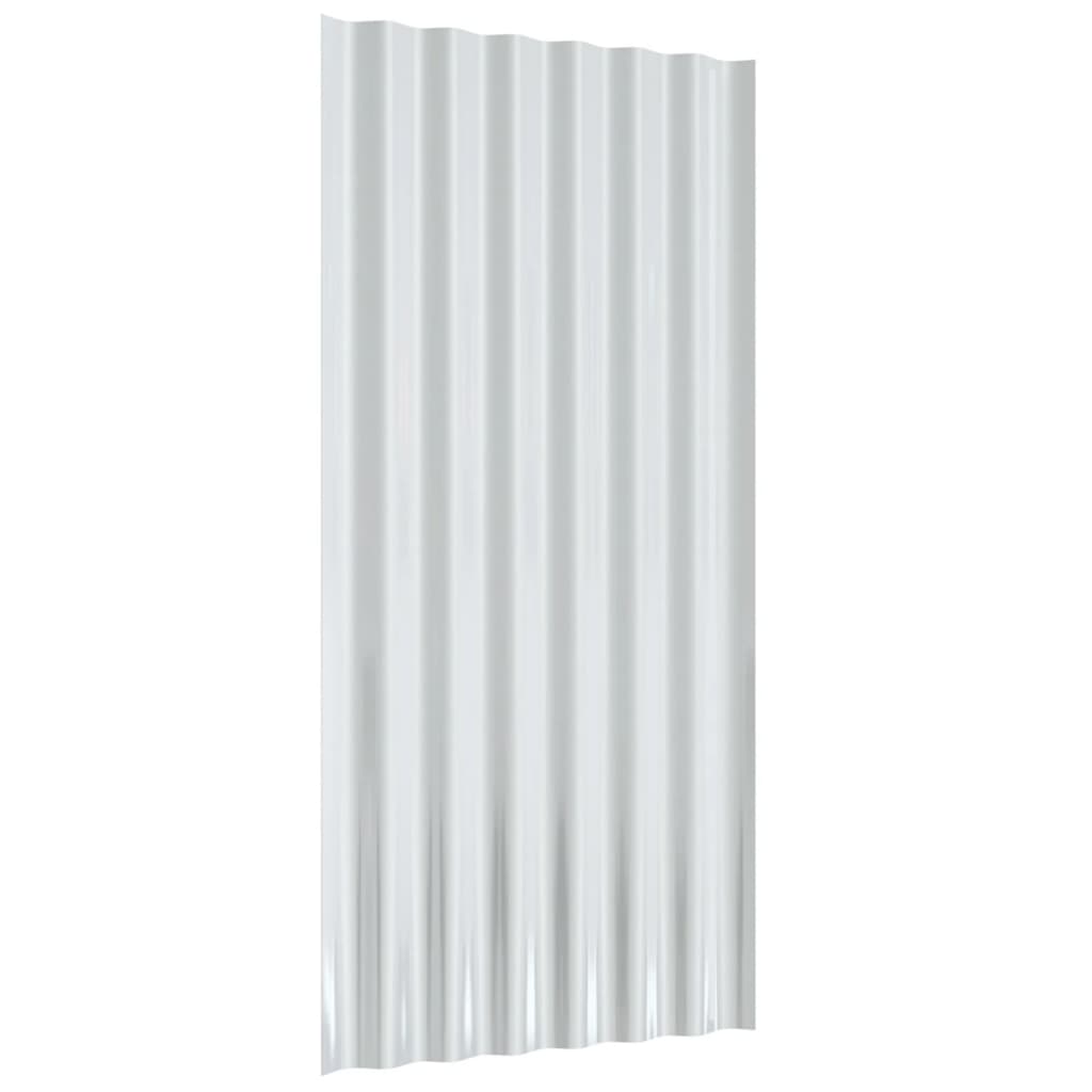 Dachpaneele 12 Stk. Verzinkter Stahl Grau 80x36 cm