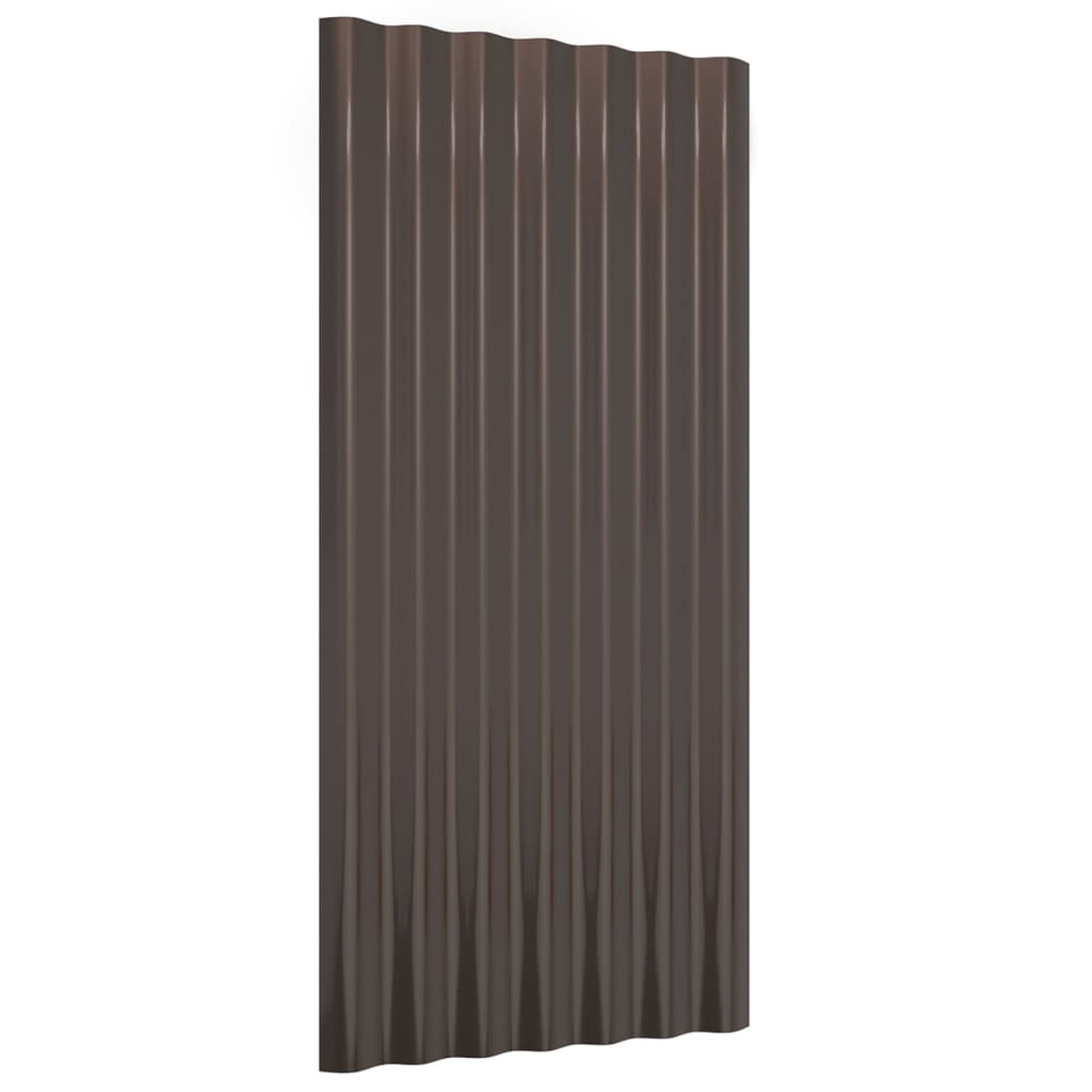Dachpaneele 12 Stk. Verzinkter Stahl Braun 80x36 cm