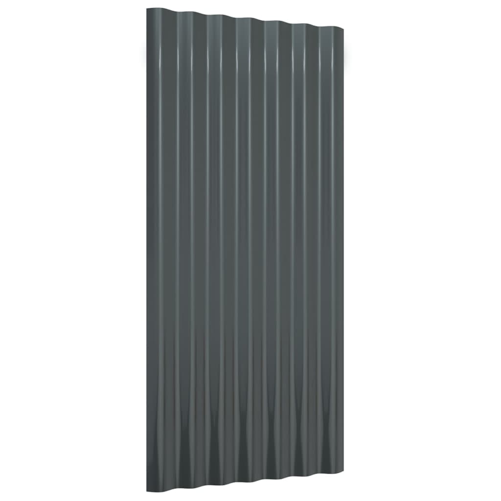 Dachpaneele 12 Stk Verzinkter Stahl Anthrazit 80x36 cm