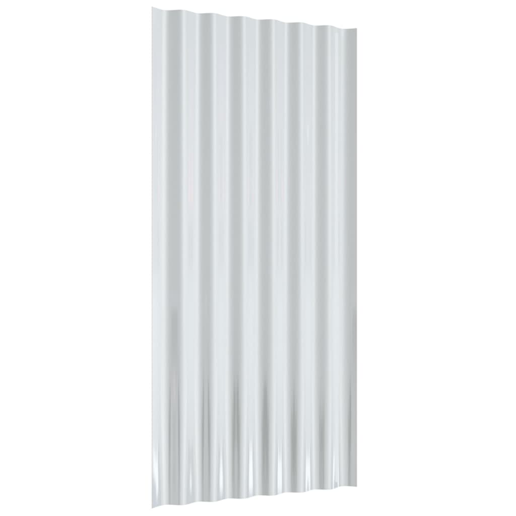 Dachpaneele 12 Stk. Verzinkter Stahl Silber 80x36 cm