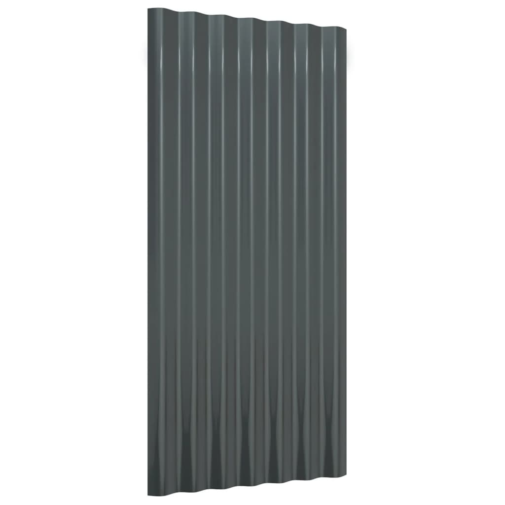Dachpaneele 36 Stk. Verzinkter Stahl Anthrazit 80x36cm