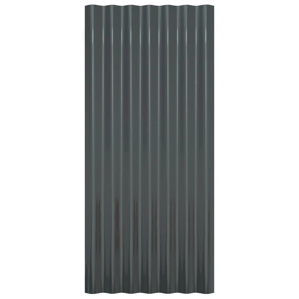 Dachpaneele 36 Stk. Verzinkter Stahl Anthrazit 80x36cm