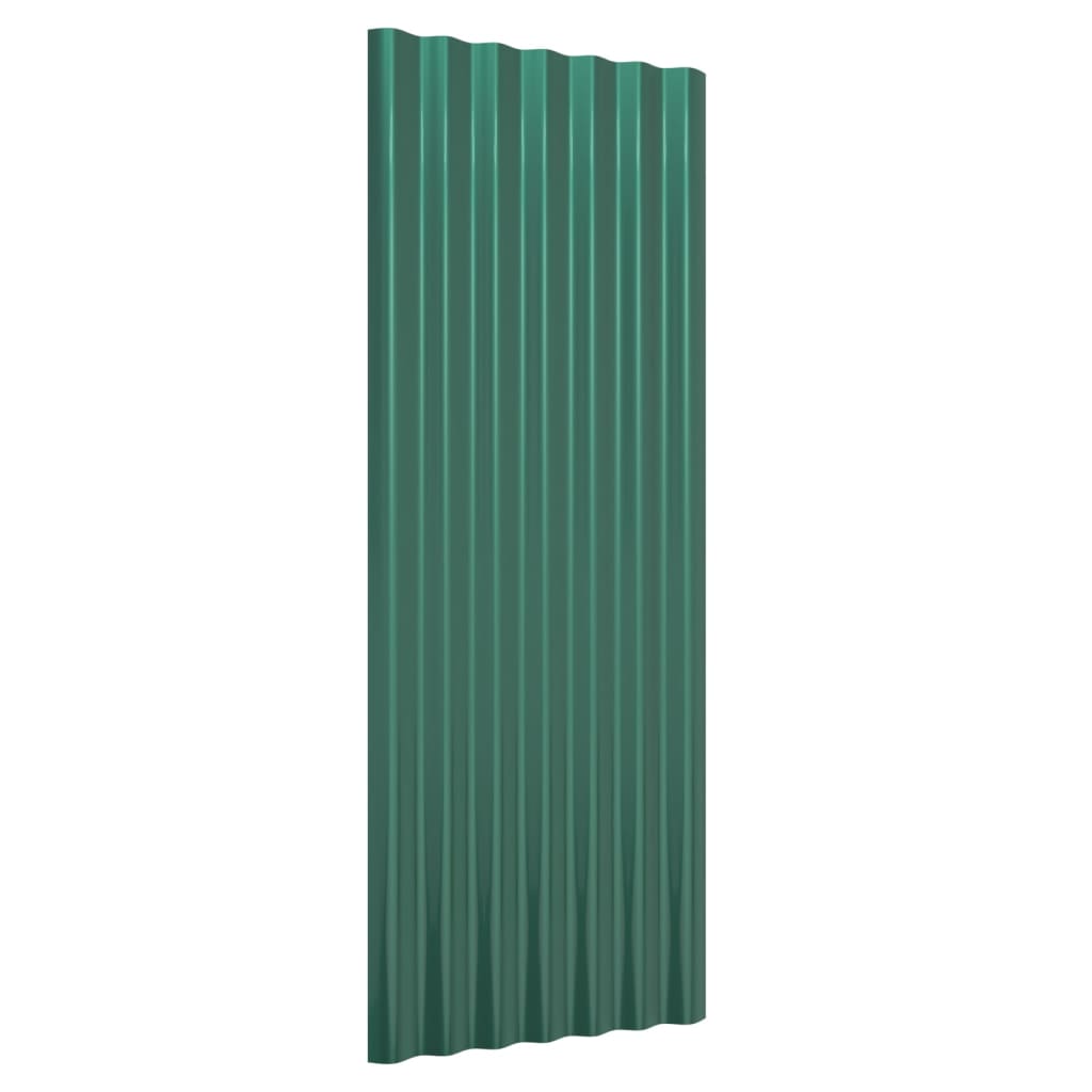 Dachpaneele 12 Stk. Verzinkter Stahl Grün 100x36 cm
