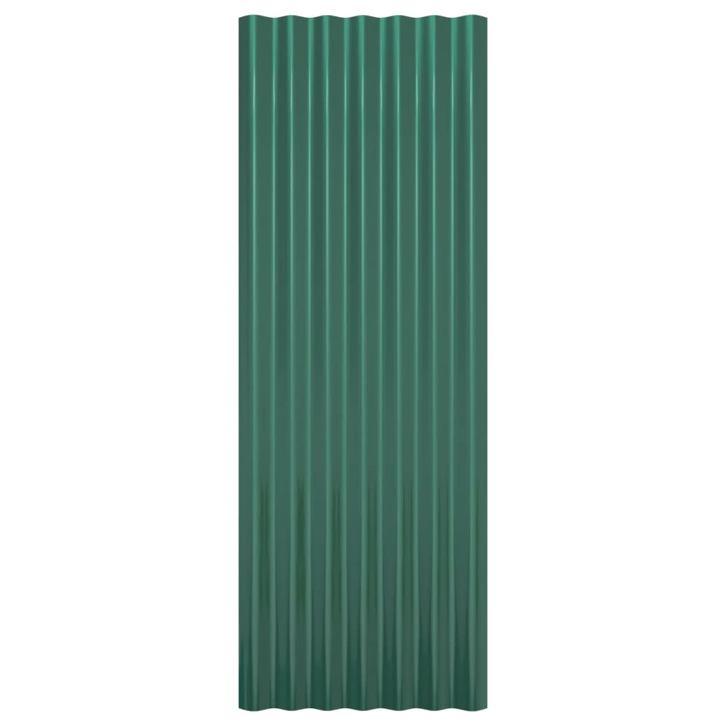 Dachpaneele 12 Stk. Verzinkter Stahl Grün 100x36 cm
