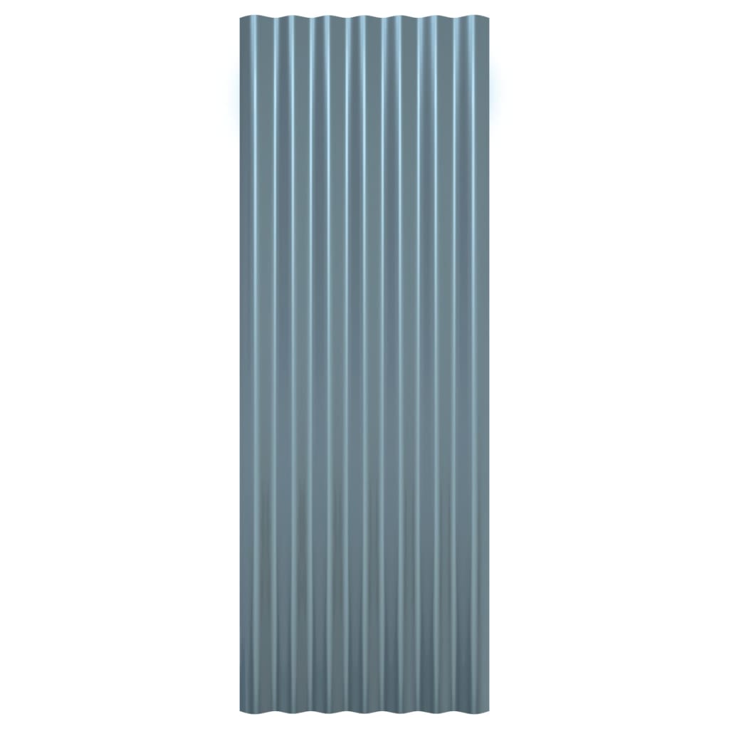 Dachpaneele 12 Stk. Verzinkter Stahl Grau 100x36 cm