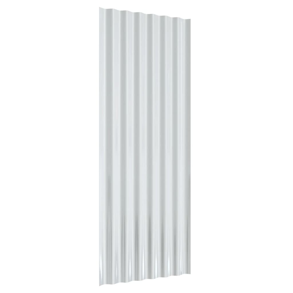 Dachpaneele 12 Stk. Verzinkter Stahl Grau 100x36 cm