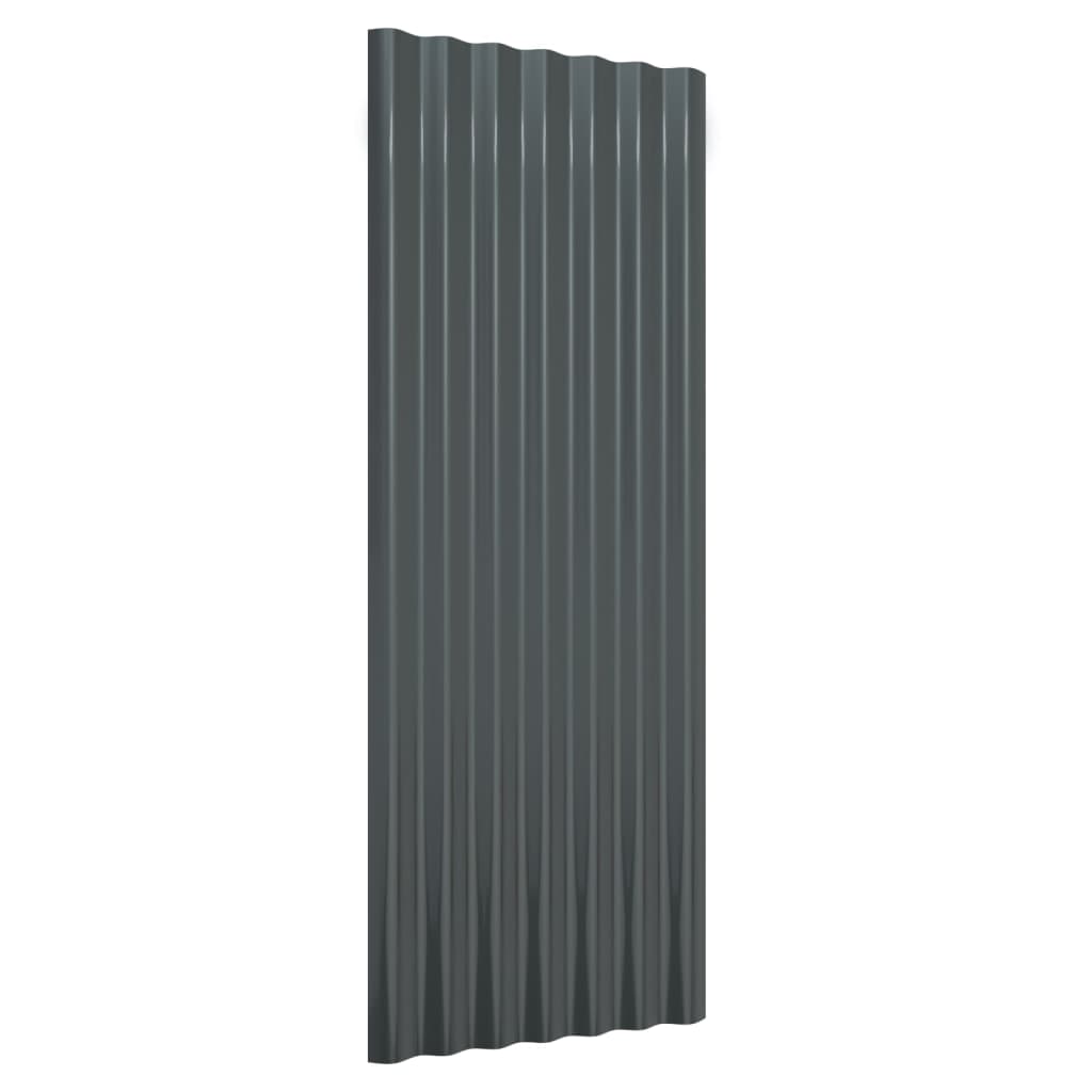Dachpaneele 12 Stk Verzinkter Stahl Anthrazit 100x36cm