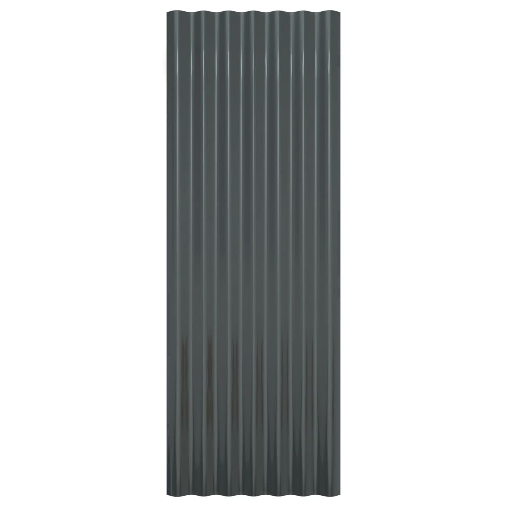 Dachpaneele 12 Stk Verzinkter Stahl Anthrazit 100x36cm