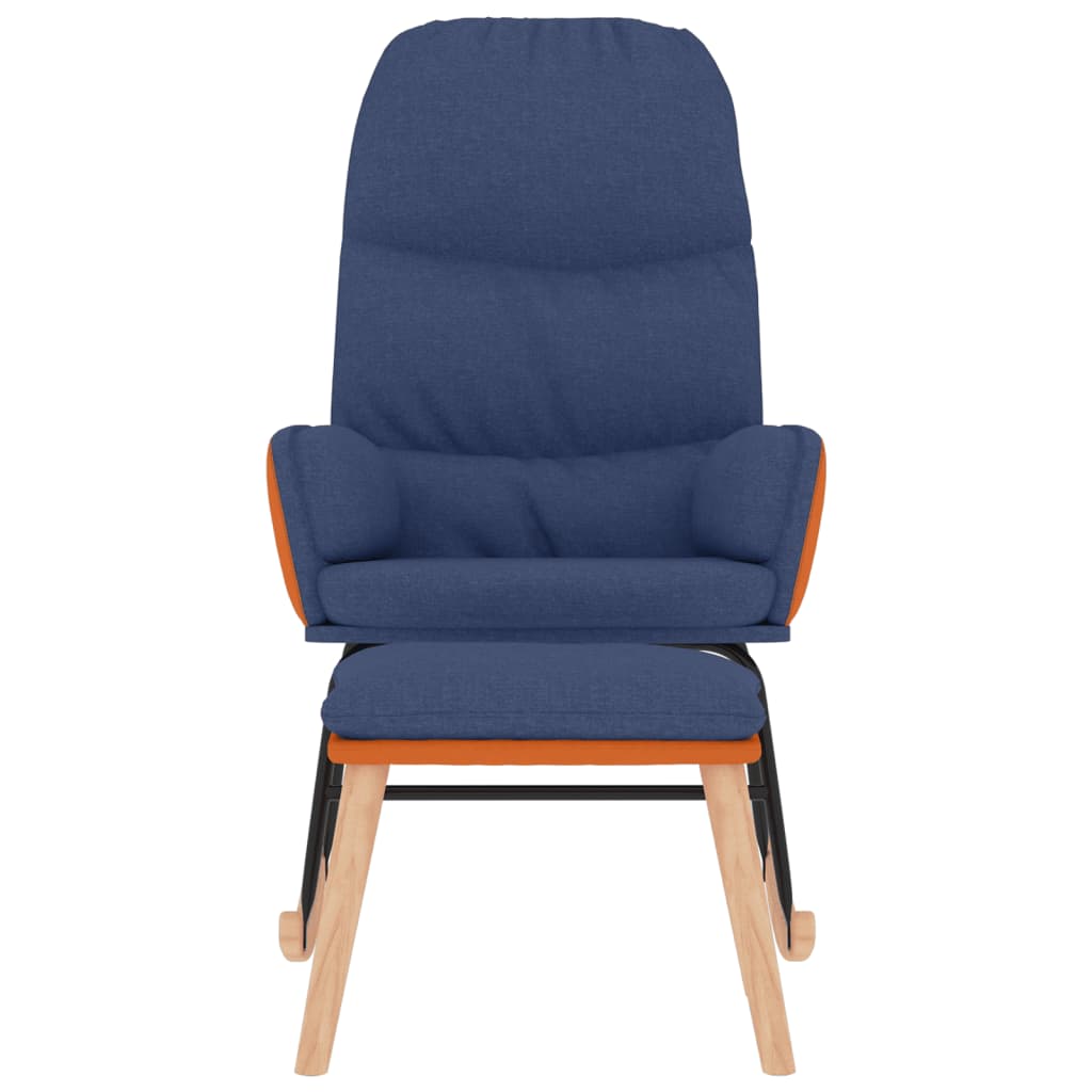 Schaukelsessel mit Hocker Blau Stoff