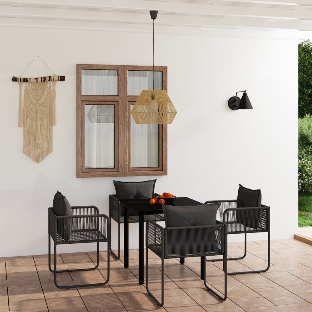 5-tlg. Garten-Essgruppe Schwarz