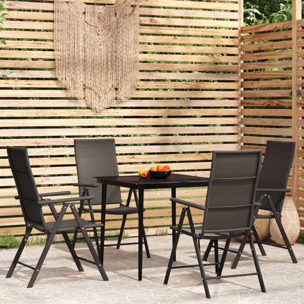 5-tlg. Garten-Essgruppe Schwarz