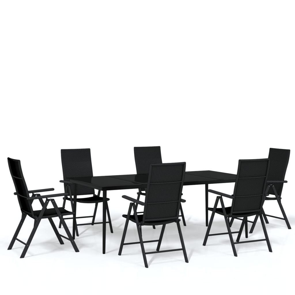 7-tlg. Garten-Essgruppe Schwarz