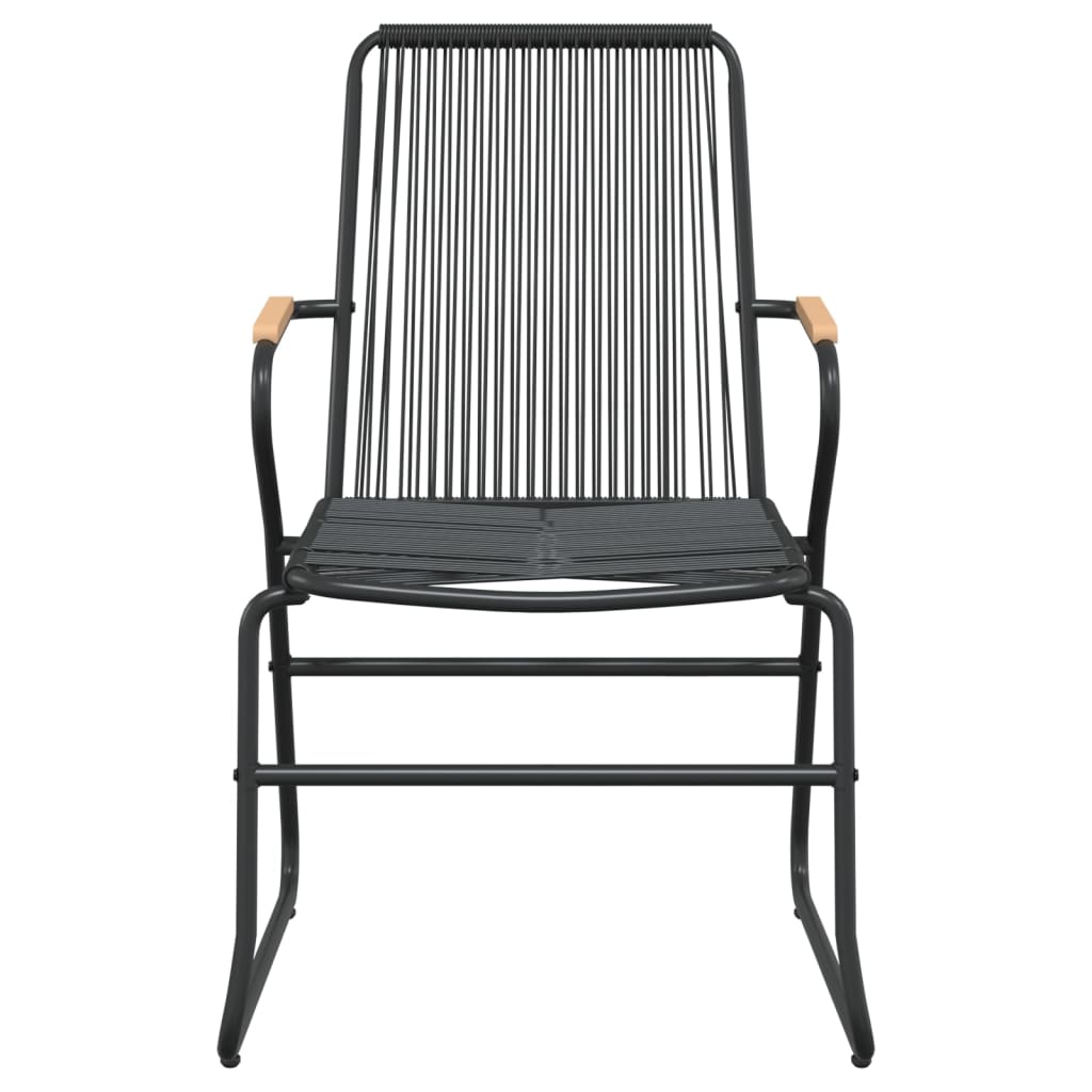 5-tlg. Garten-Essgruppe Schwarz PVC Rattan