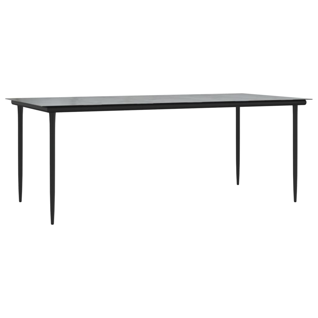 7-tlg. Garten-Essgruppe Schwarz PVC-Rattan