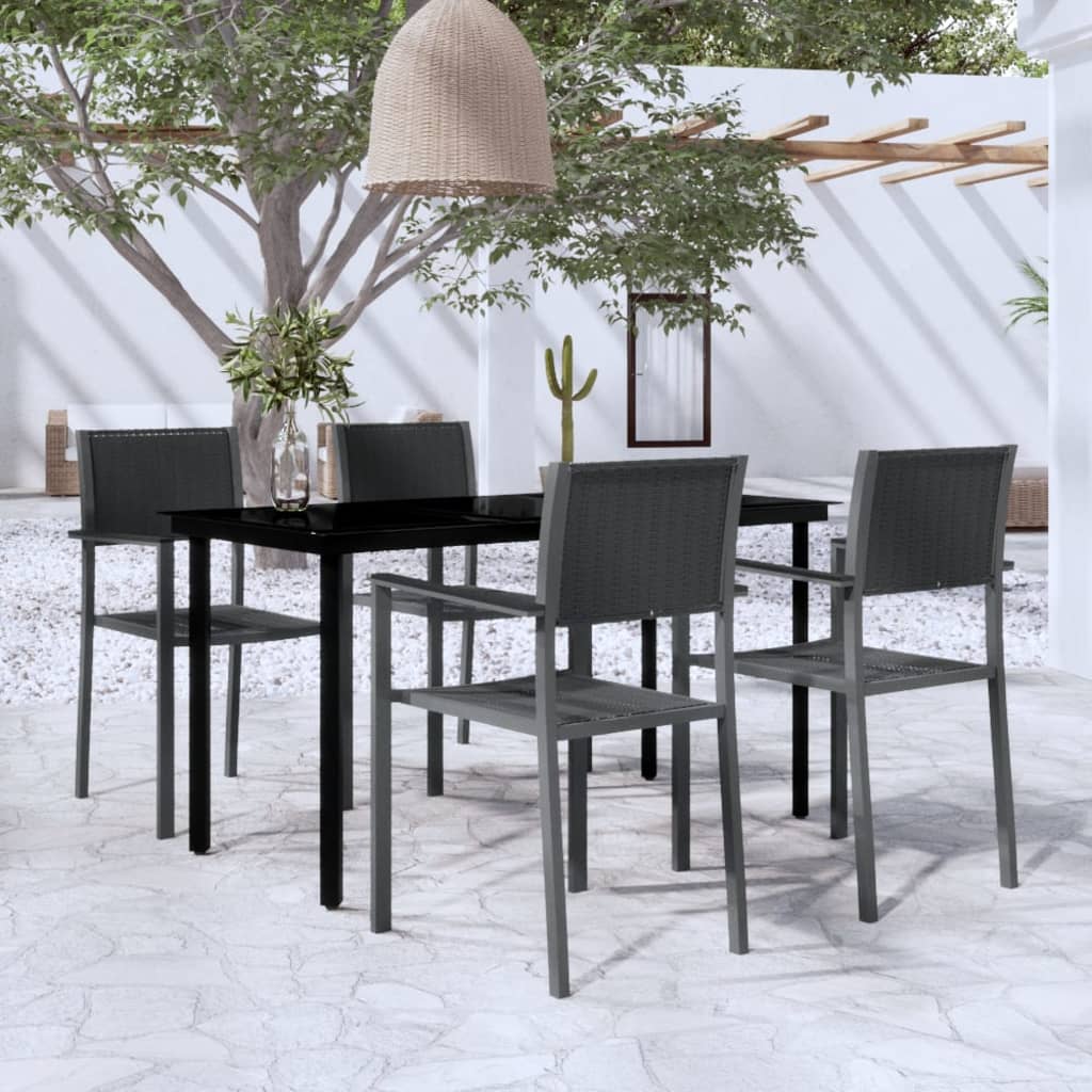 5-tlg. Garten-Essgruppe Schwarz