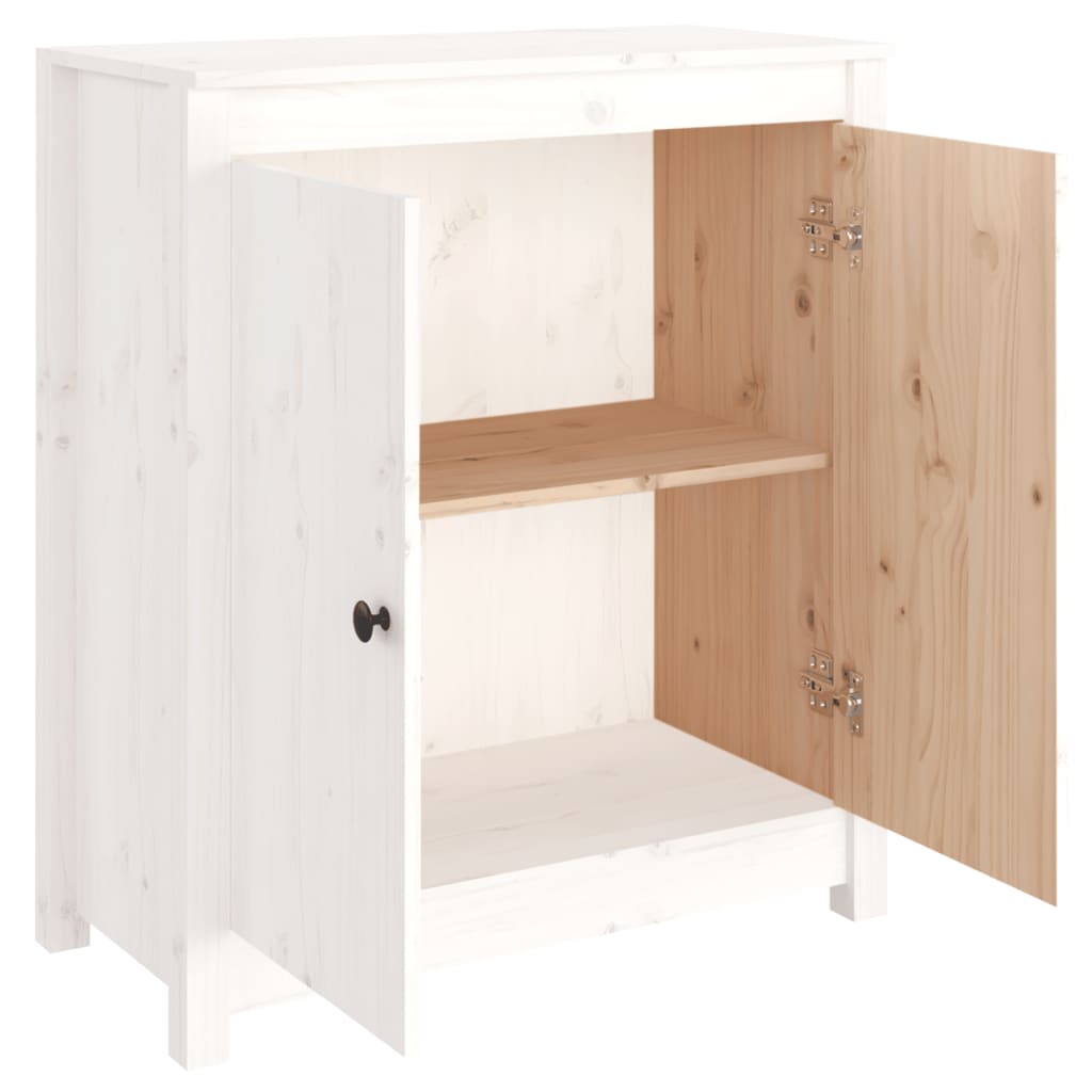 Sideboard Weiß 70x35x80 cm Massivholz Kiefer