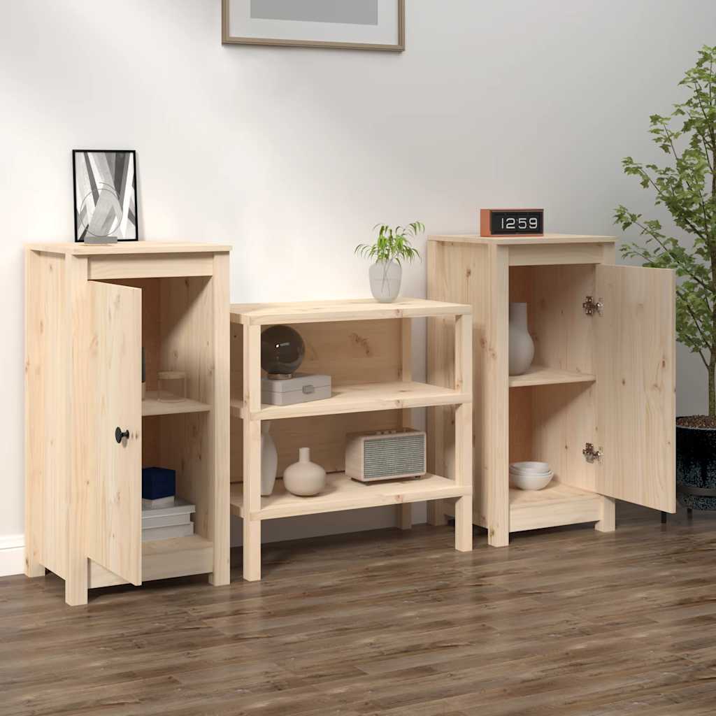 Sideboards 2 Stk. 39x35x80 cm Massivholz Kiefer